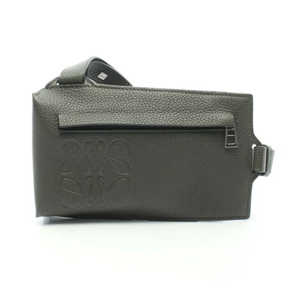 Loewe Vertical T Pocket Waist Bag Body Leather Khaki Green